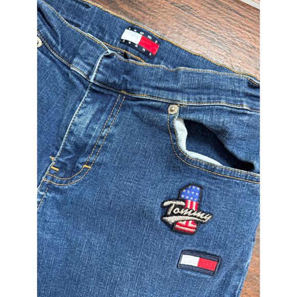Vintage Y2K Tommy Girl Jeans • Size 3 • Americana Embroidered Patches - Picture 2 of 7